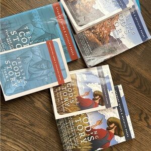 Telling God's Story Book homeschool teacher, manual, and student workbook sets